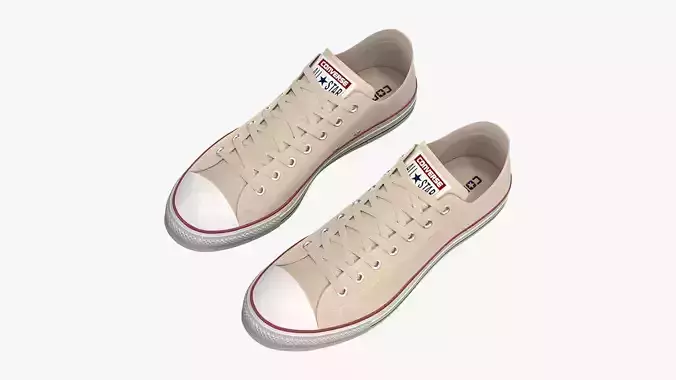 Chuck Taylor All Star Classic Low Top Cream 3D model