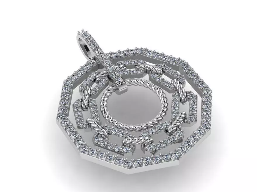 Decagon Chain Style Pendant 1137 3D print model_0