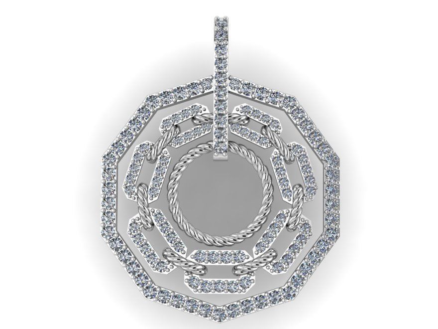 Decagon Chain Style Pendant 1137 3D print model_3