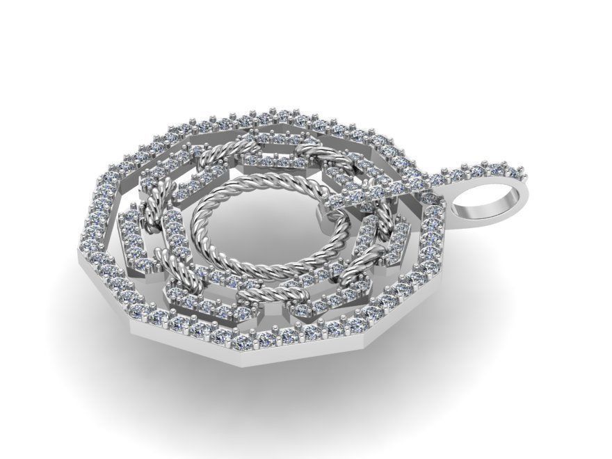 Decagon Chain Style Pendant 1137 3D print model_2
