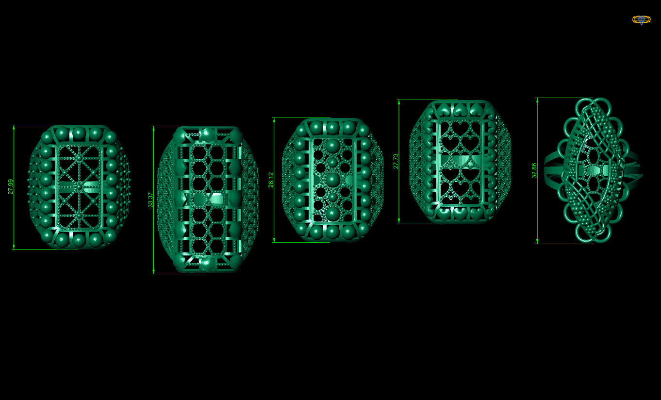 ring gold Jewelery 3D print model 3D print model_6