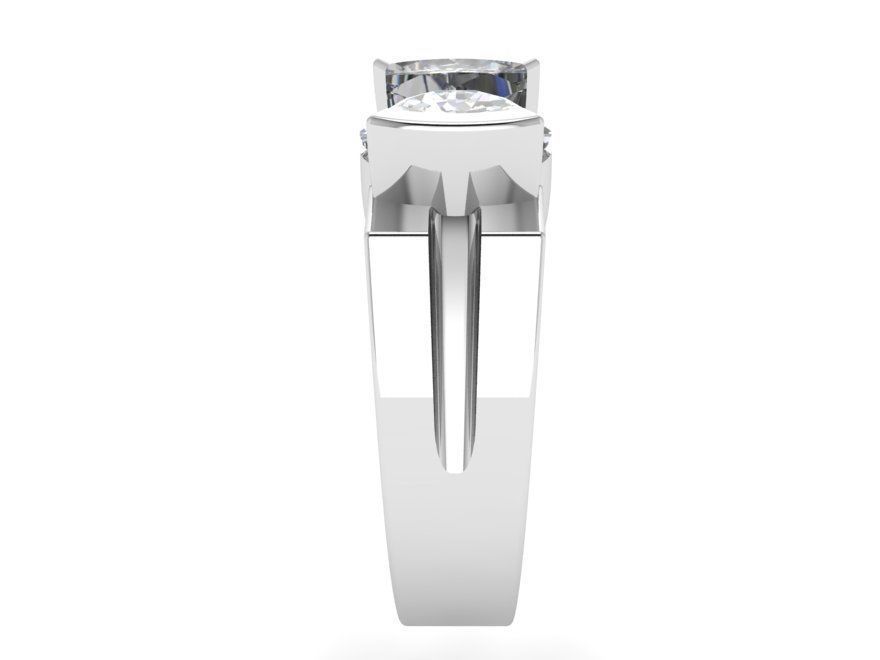 Half Bezel Setting Diamond Ring 1139 3D print model_3