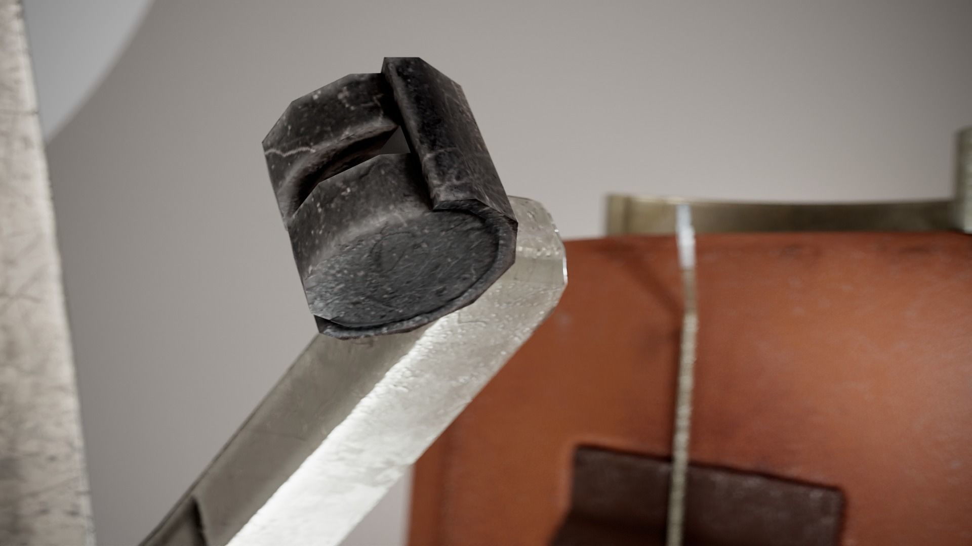 Computer used leather chair az9 Low-poly 3D model_16