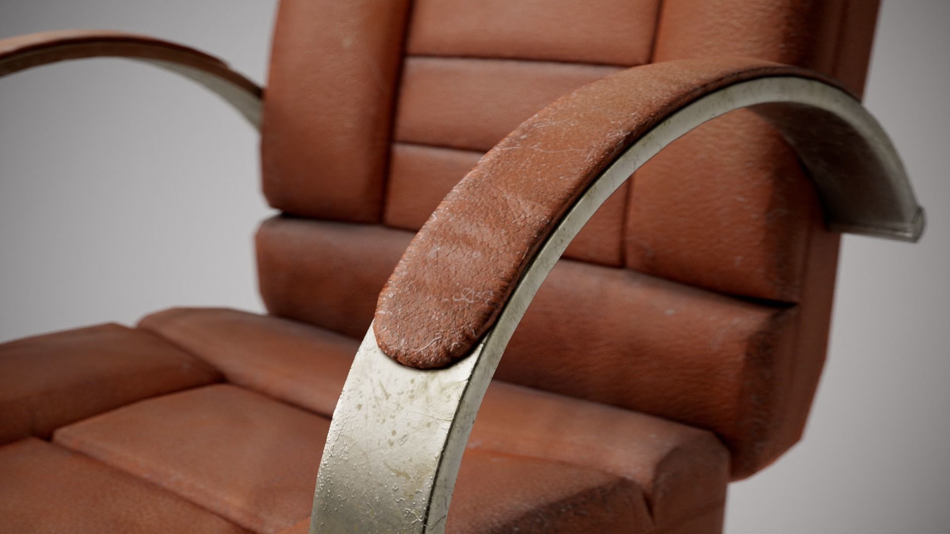 Computer used leather chair az9 Low-poly 3D model_7