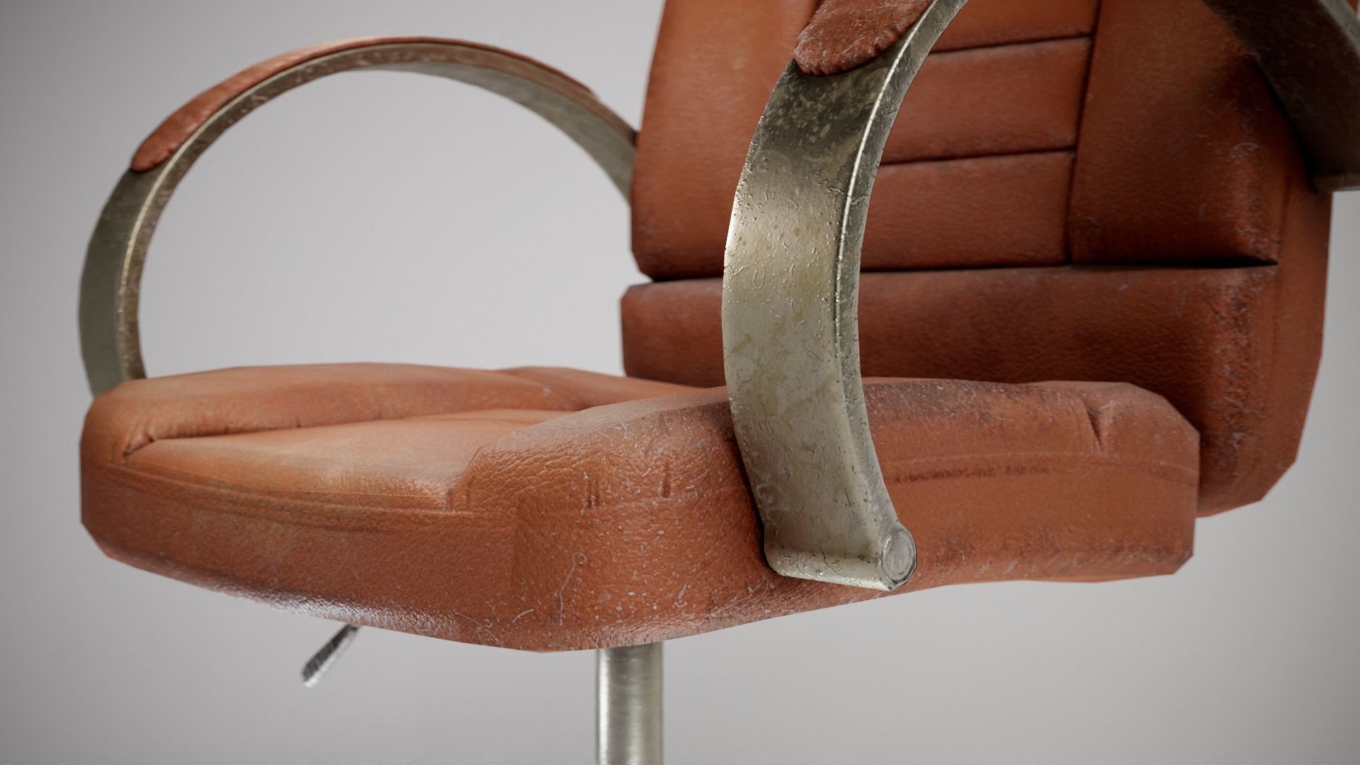 Computer used leather chair az9 Low-poly 3D model_10