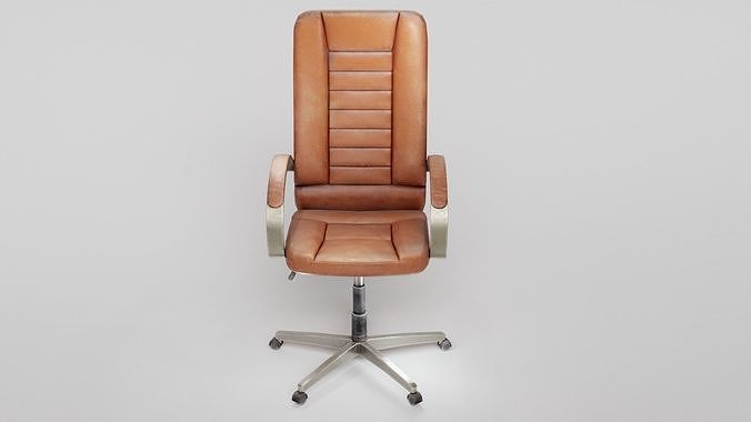 Computer used leather chair az9 Low-poly 3D model 4