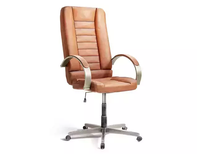 Computer used leather chair az9 Low-poly 3D model