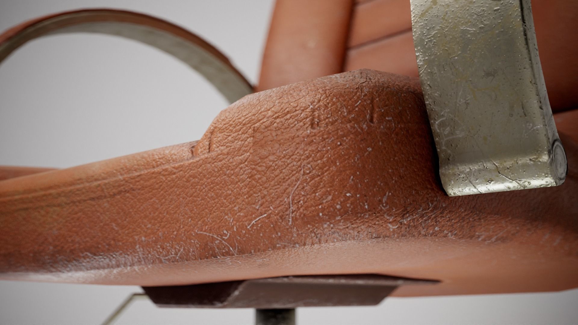 Computer used leather chair az9 Low-poly 3D model_8