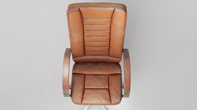 Computer used leather chair az9 Low-poly 3D model 7