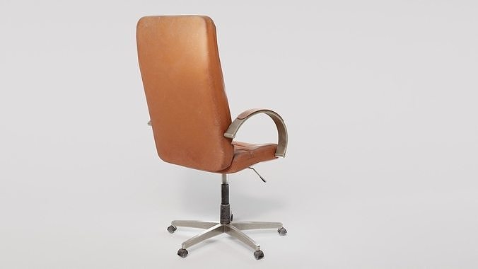Computer used leather chair az9 Low-poly 3D model 3