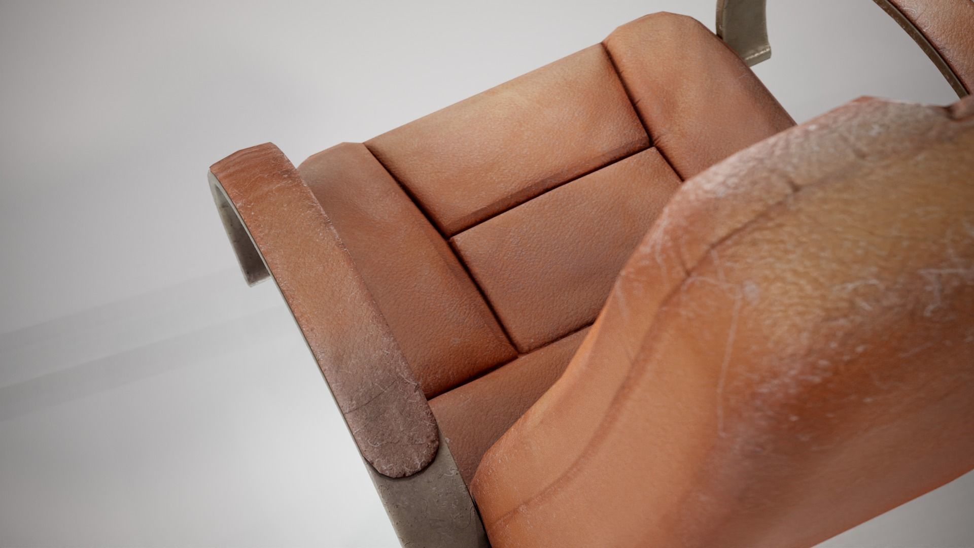 Computer used leather chair az9 Low-poly 3D model_12