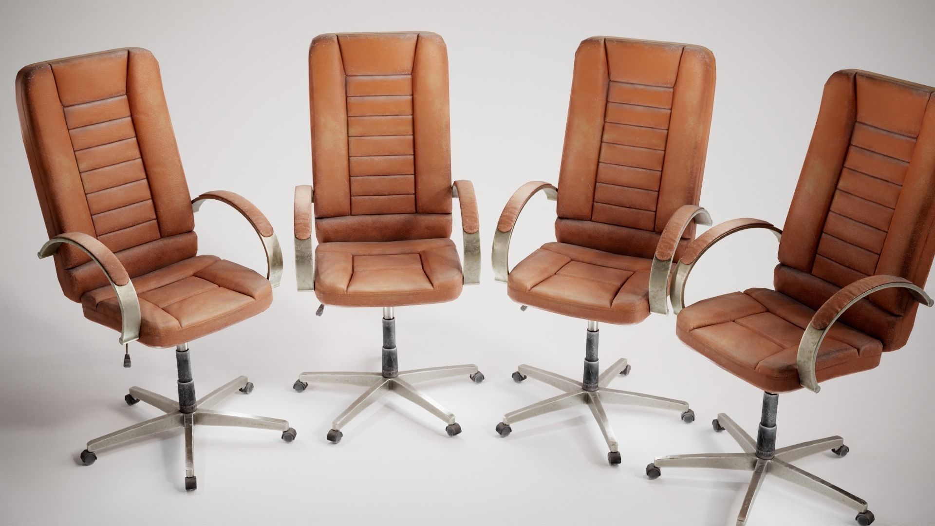 Computer used leather chair az9 Low-poly 3D model_20