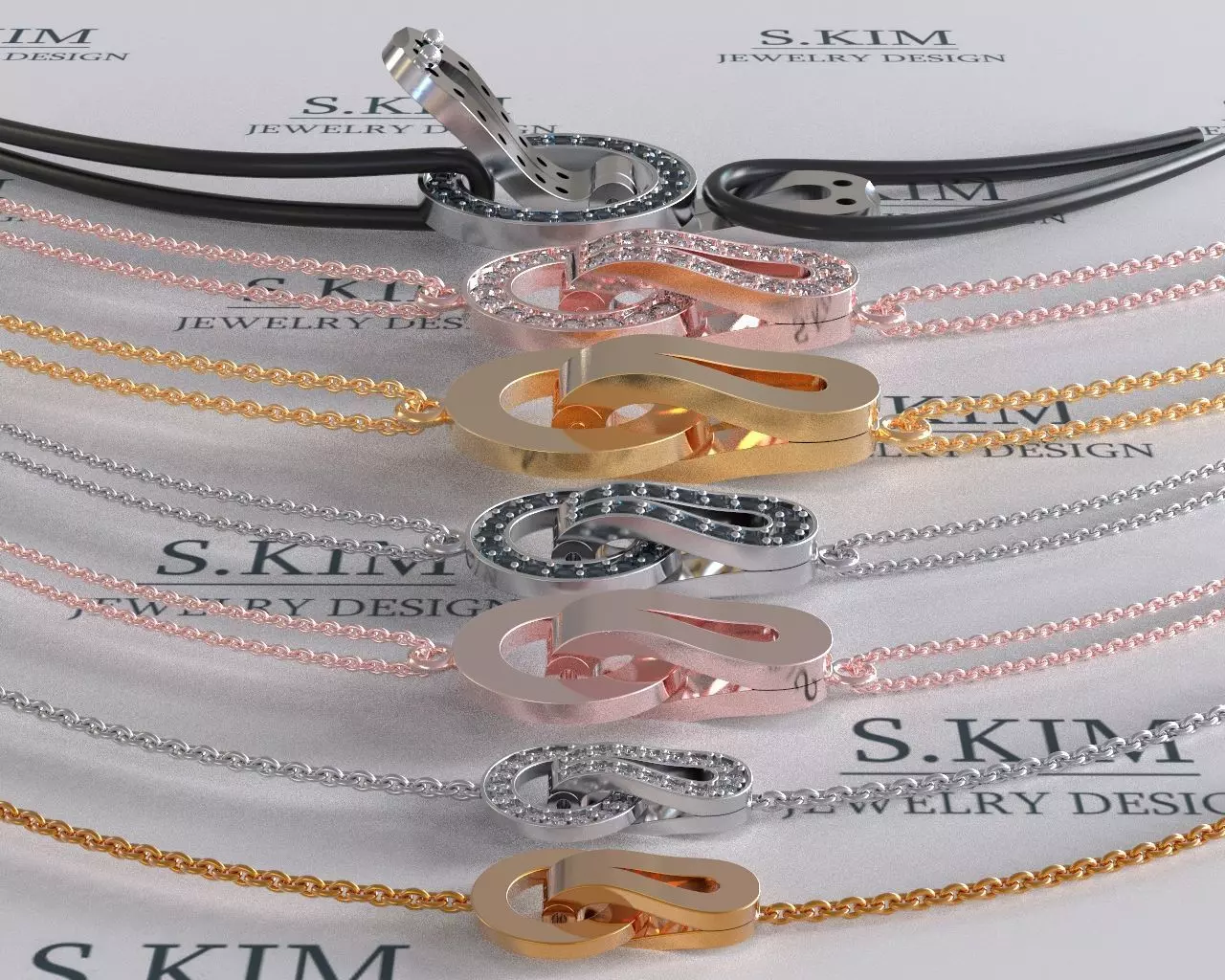 Lock for bracelets or chains  3D print model_0