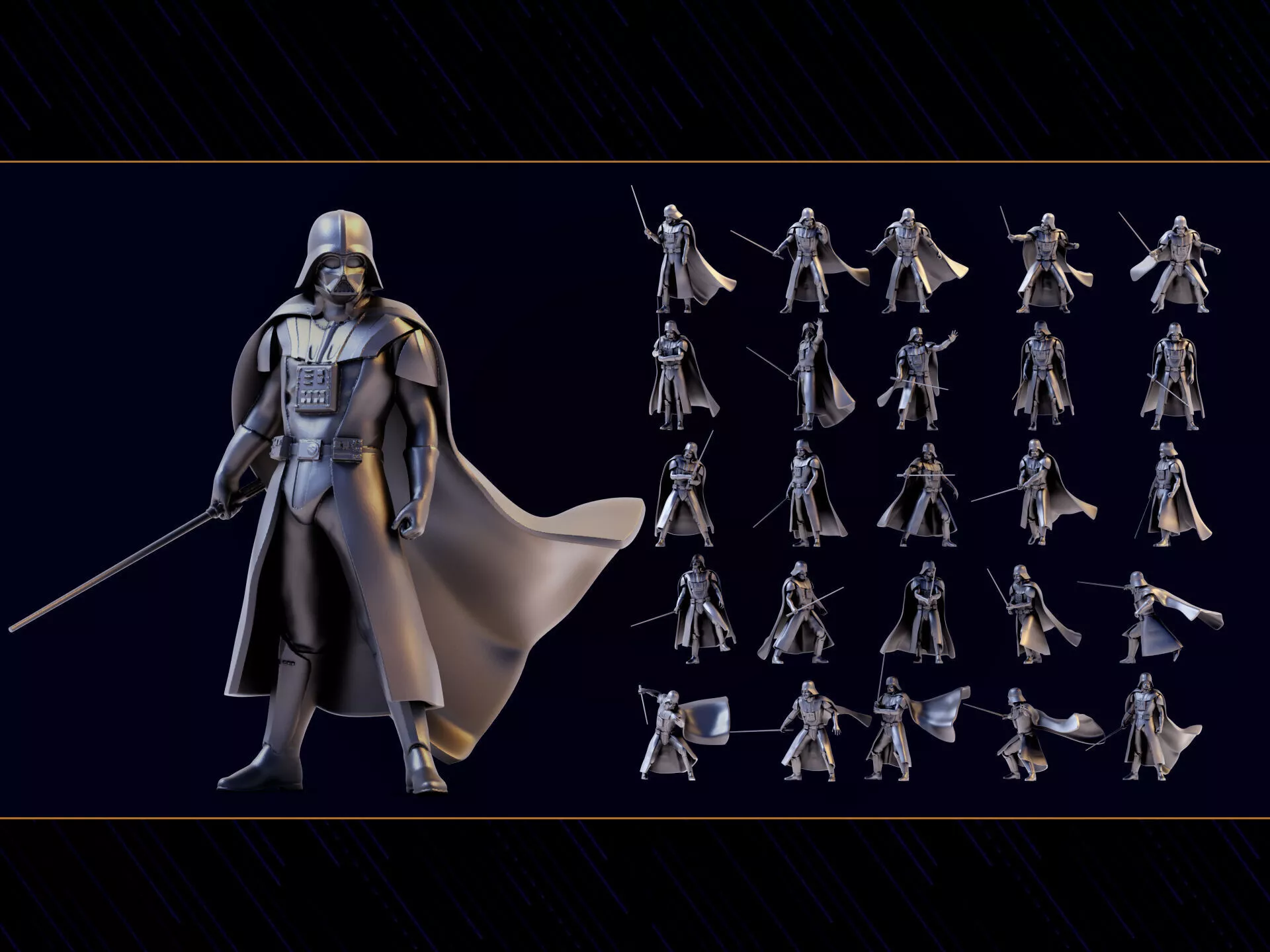 Darth Vader Figure Set 06 3D print model