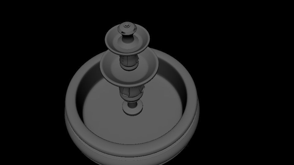 fountain Low-poly 3D model_4