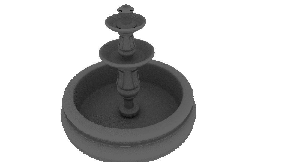 fountain Low-poly 3D model_3