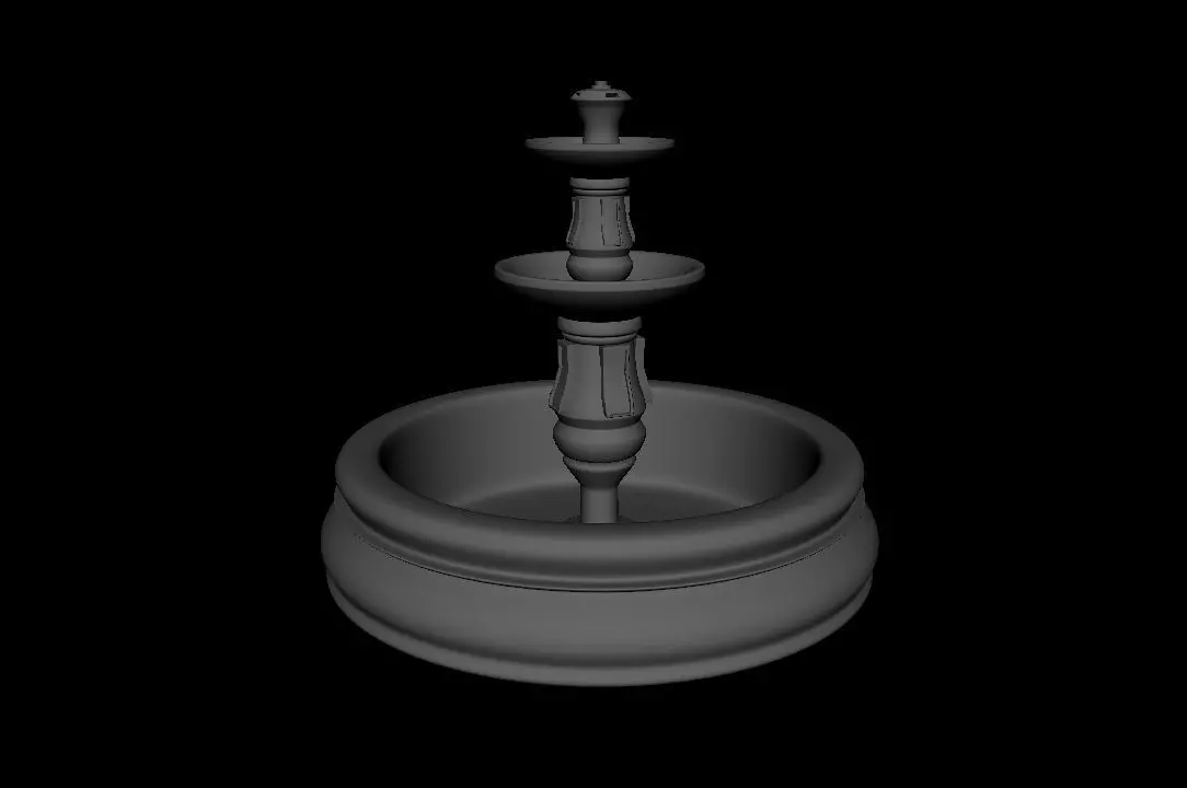 fountain Low-poly 3D model_0