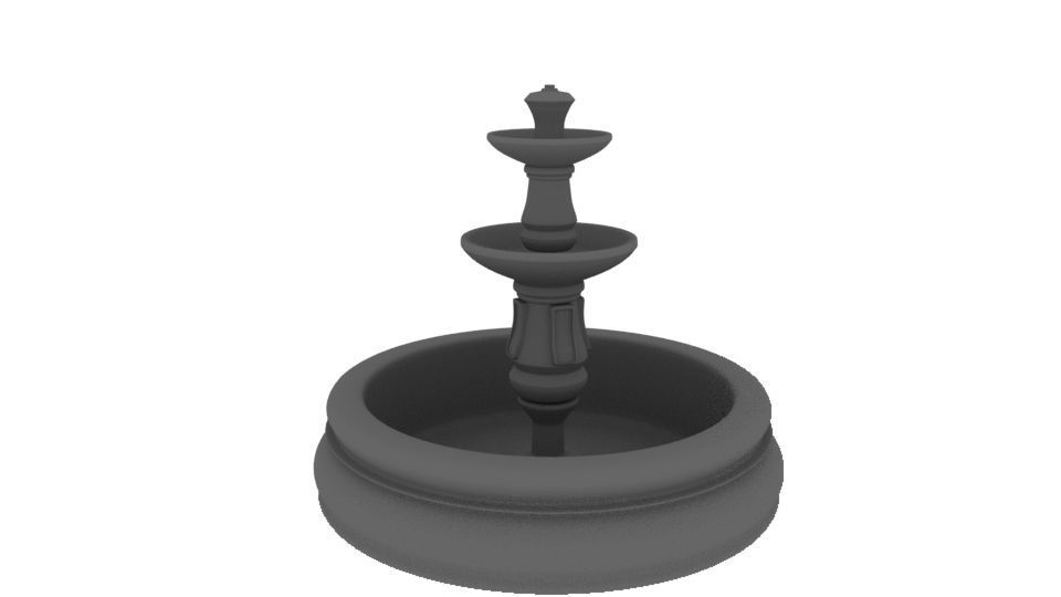 fountain Low-poly 3D model_2