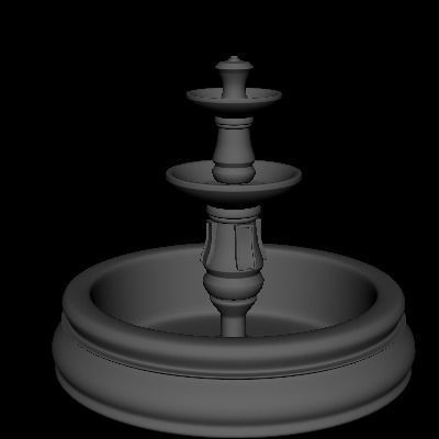 fountain Low-poly 3D model_1