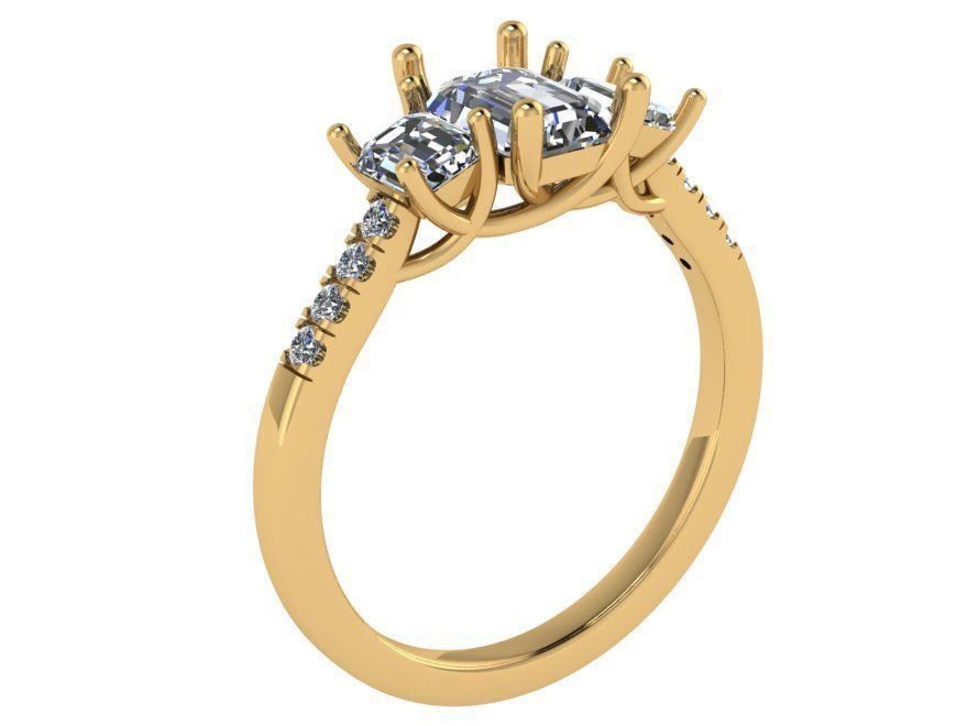 3-Stone Trellis Ring 1151 3D print model_1