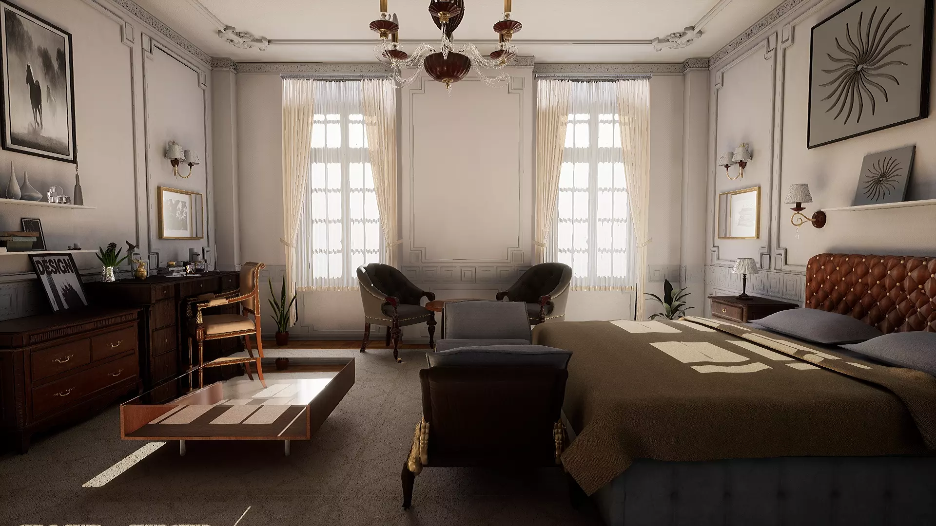 Hotel Room 3D model_0