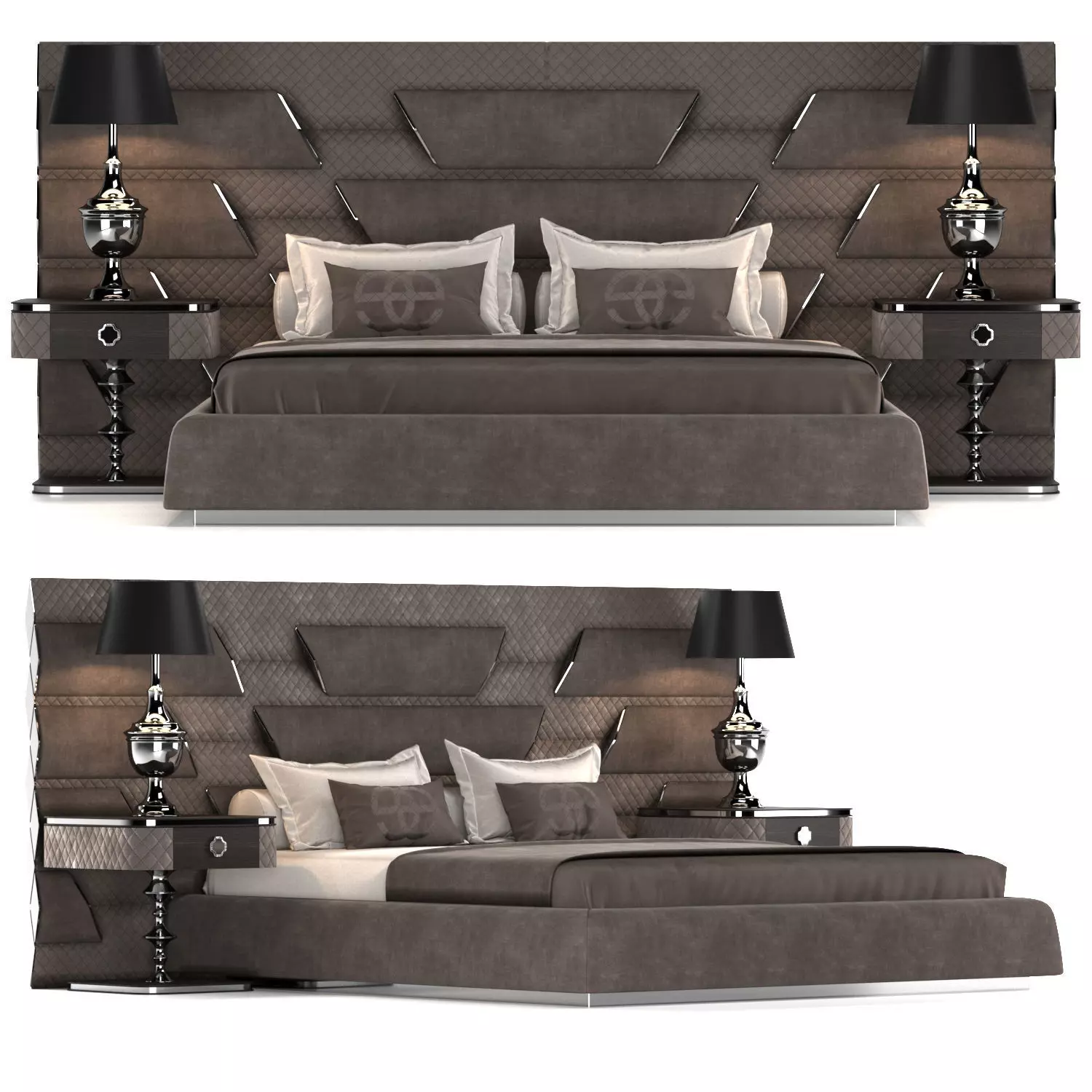 Botega silver bed by elve luxury 3D model