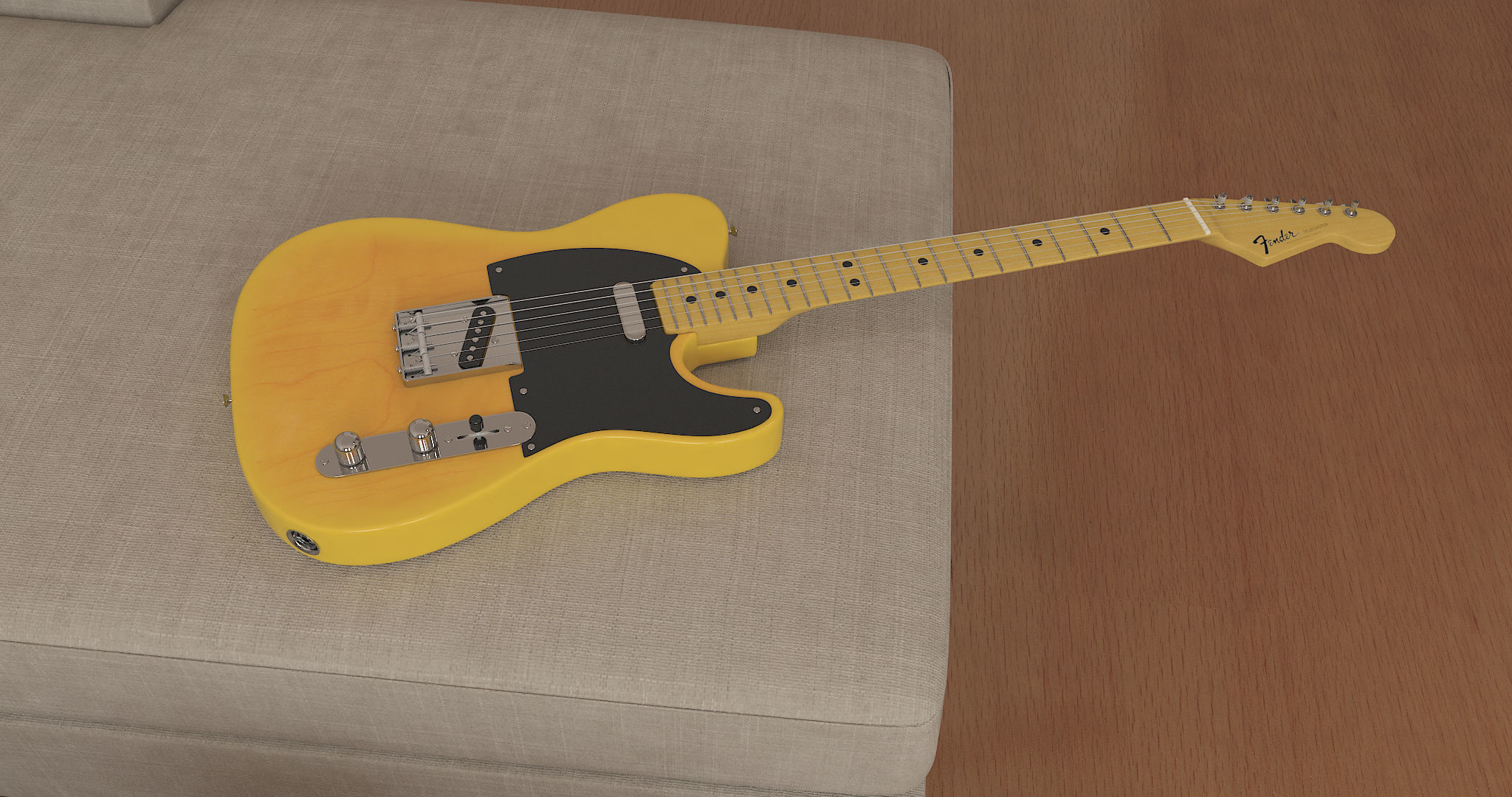Fender Telecaster 1960s Electric Guitar 3D model_2