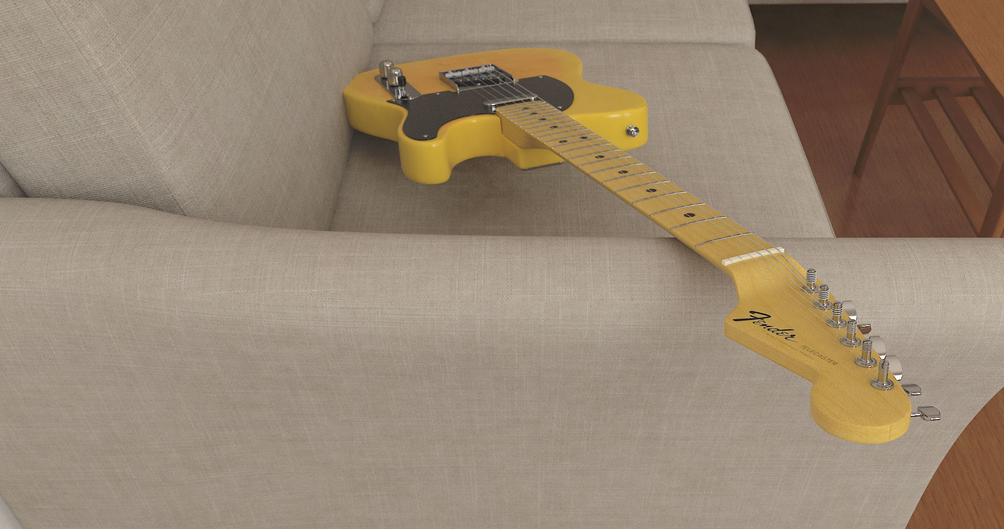 Fender Telecaster 1960s Electric Guitar 3D model_5