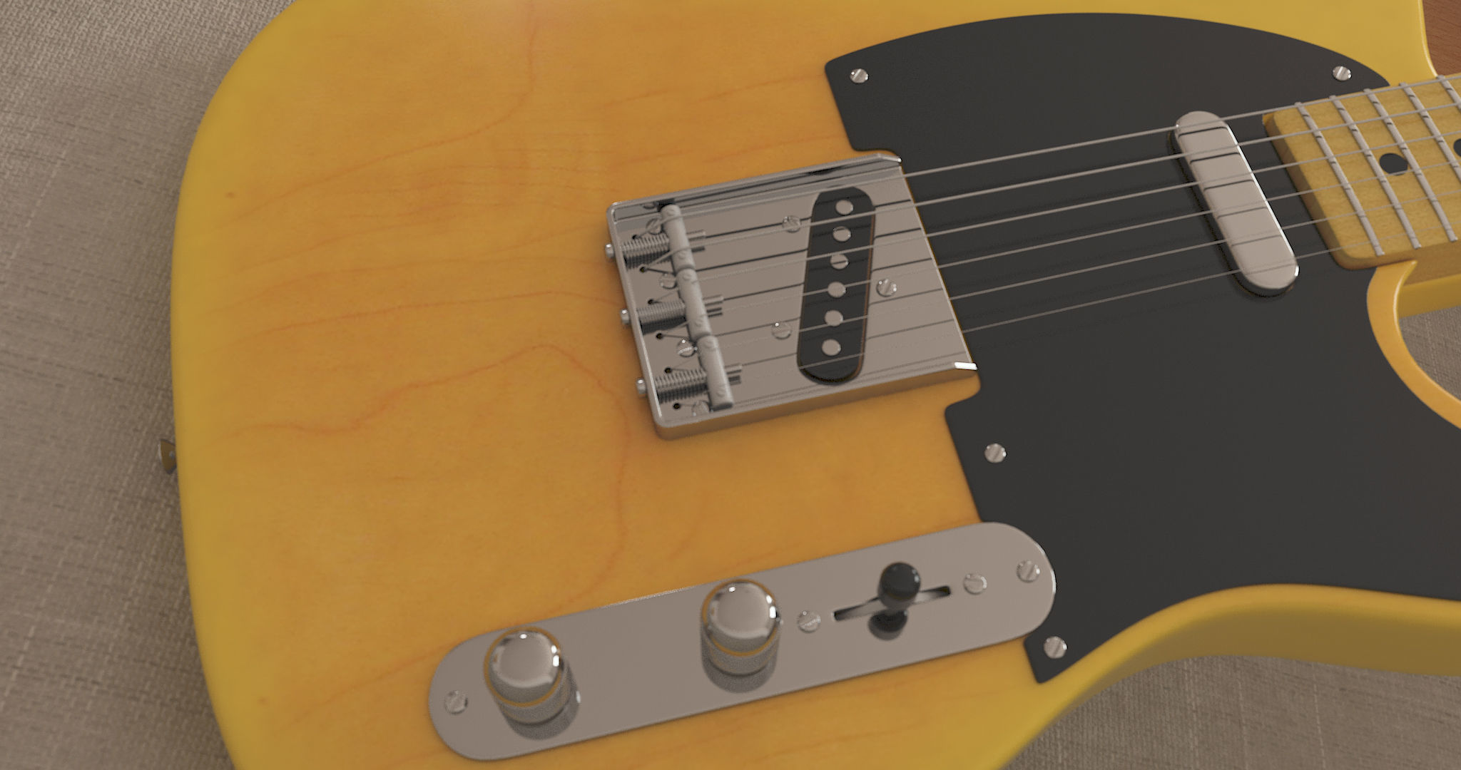 Fender Telecaster 1960s Electric Guitar 3D model_6