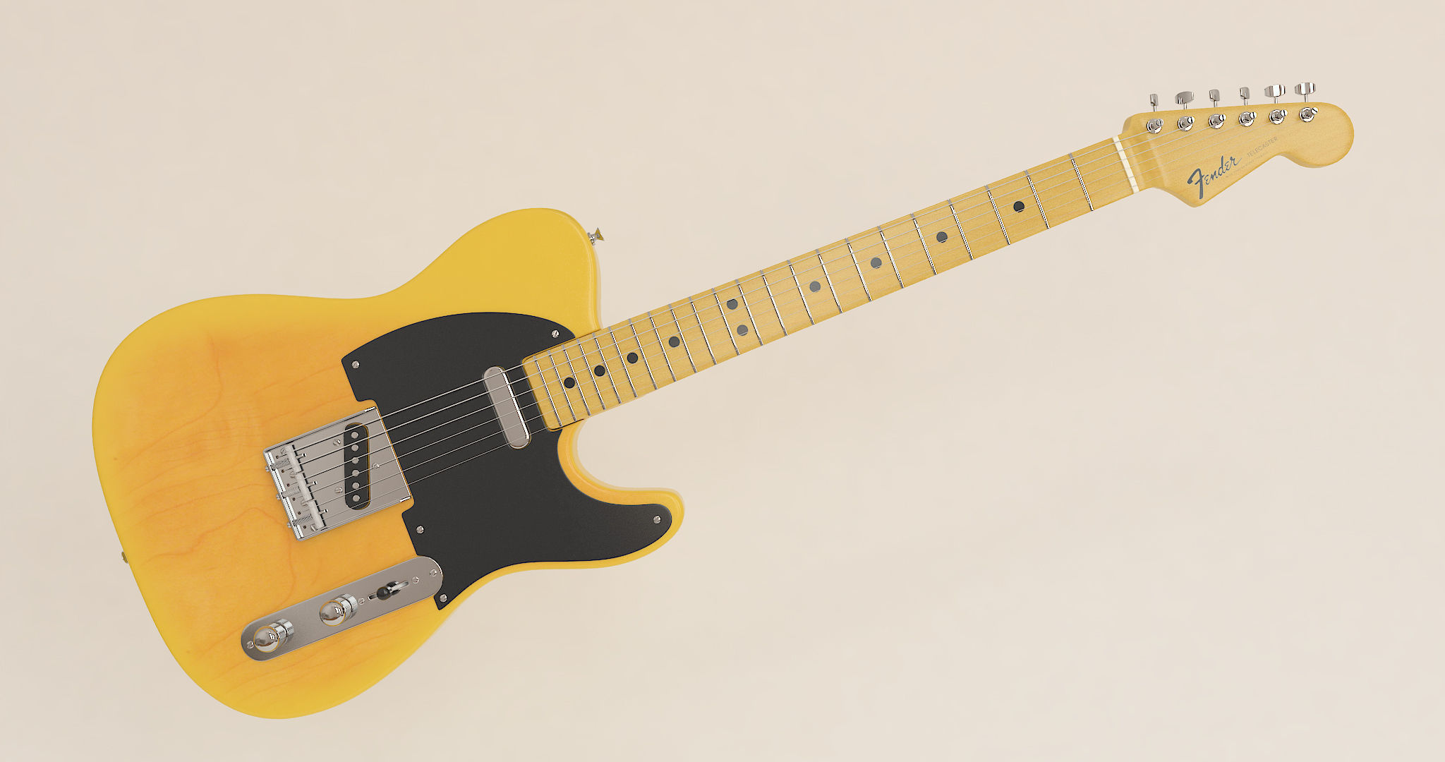 Fender Telecaster 1960s Electric Guitar 3D model_7