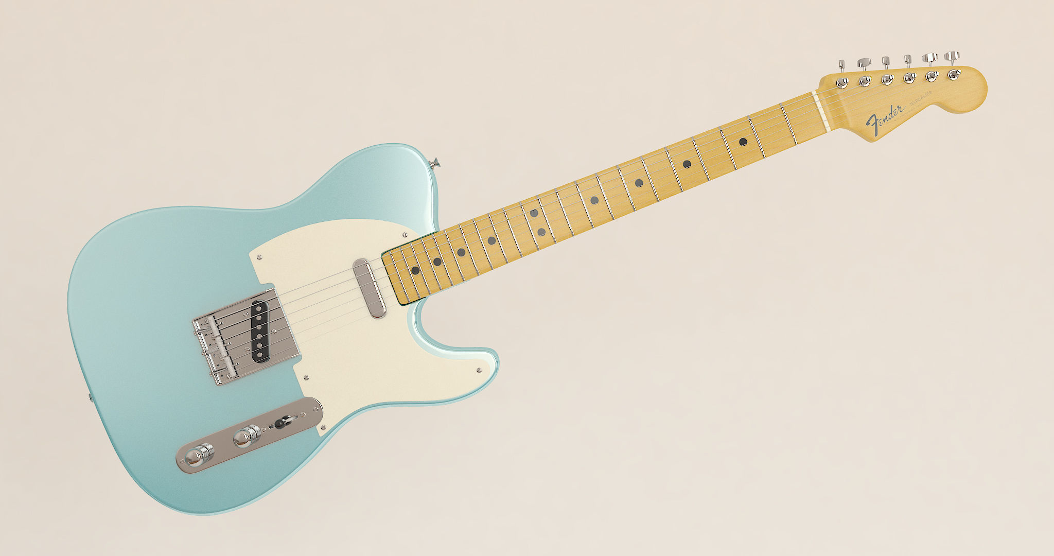Fender Telecaster 1960s Electric Guitar 3D model_1