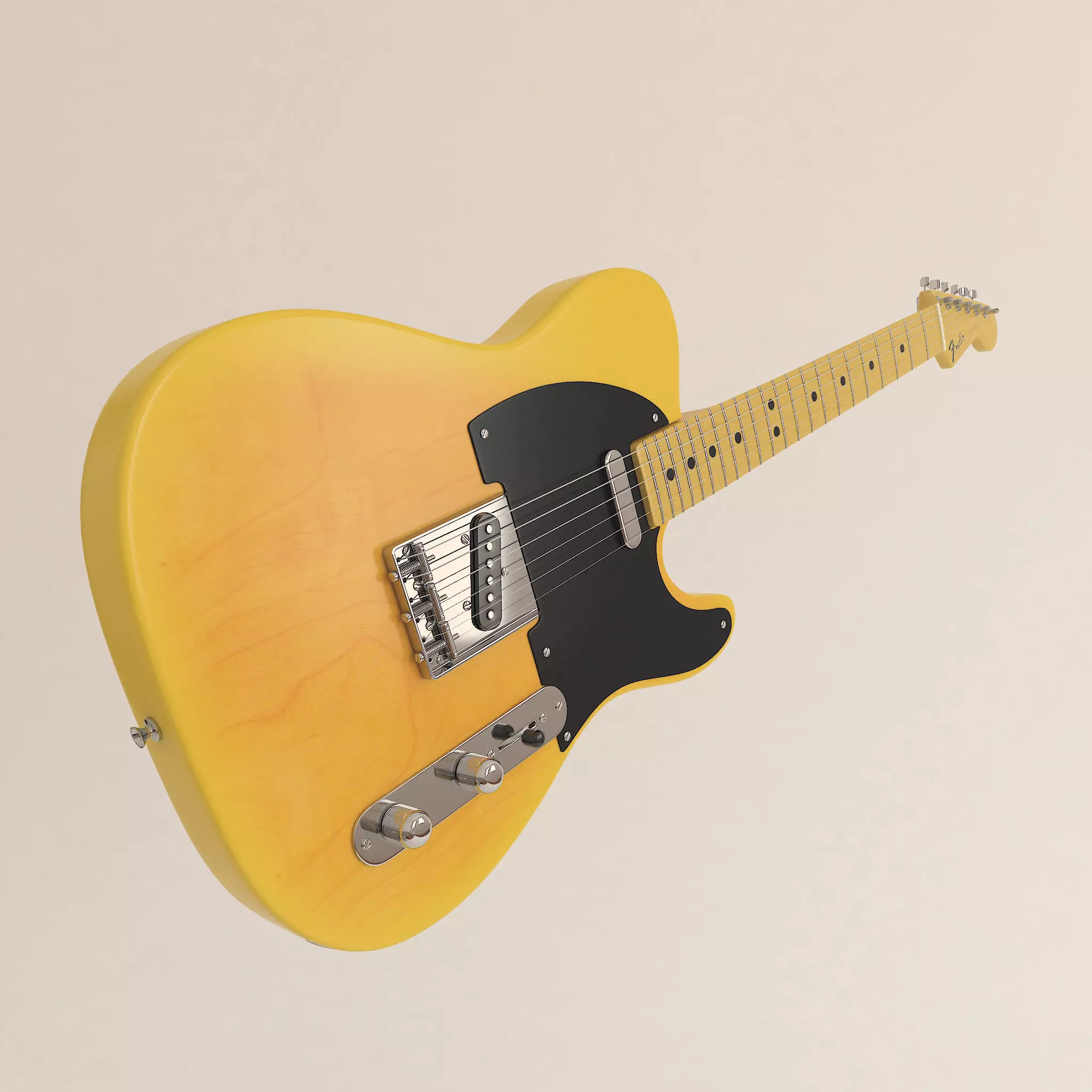 Fender Telecaster 1960s Electric Guitar 3D model_0