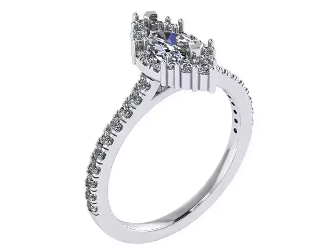 Marquise Halo Ring 0840