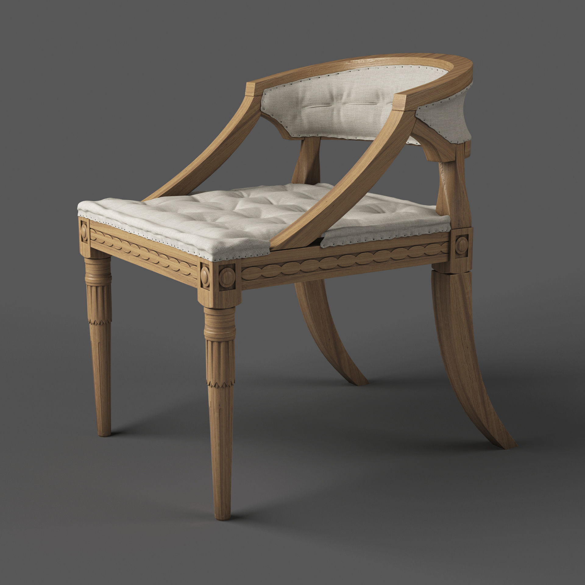 Classic Swedish Chair 3D model_2
