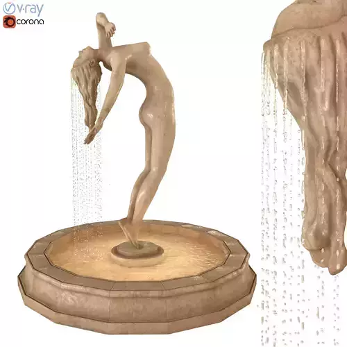 Girl Statue Fountain Water Feature 3D model