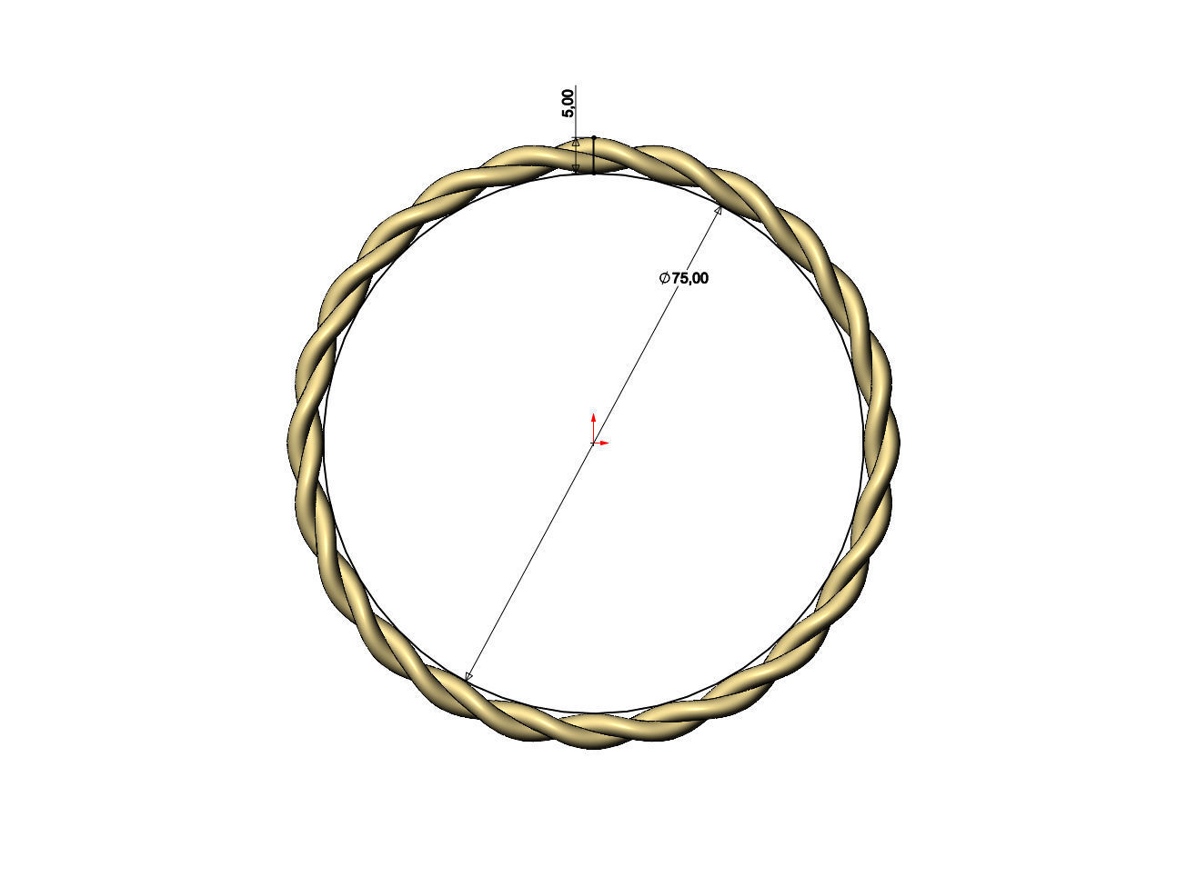 Braided rope bangle sizes S M L 3D print model_8