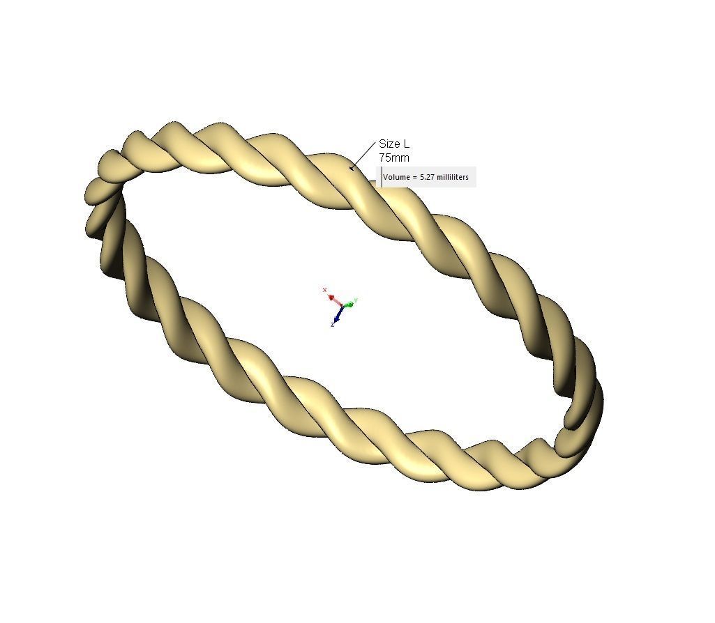 Braided rope bangle sizes S M L 3D print model_18