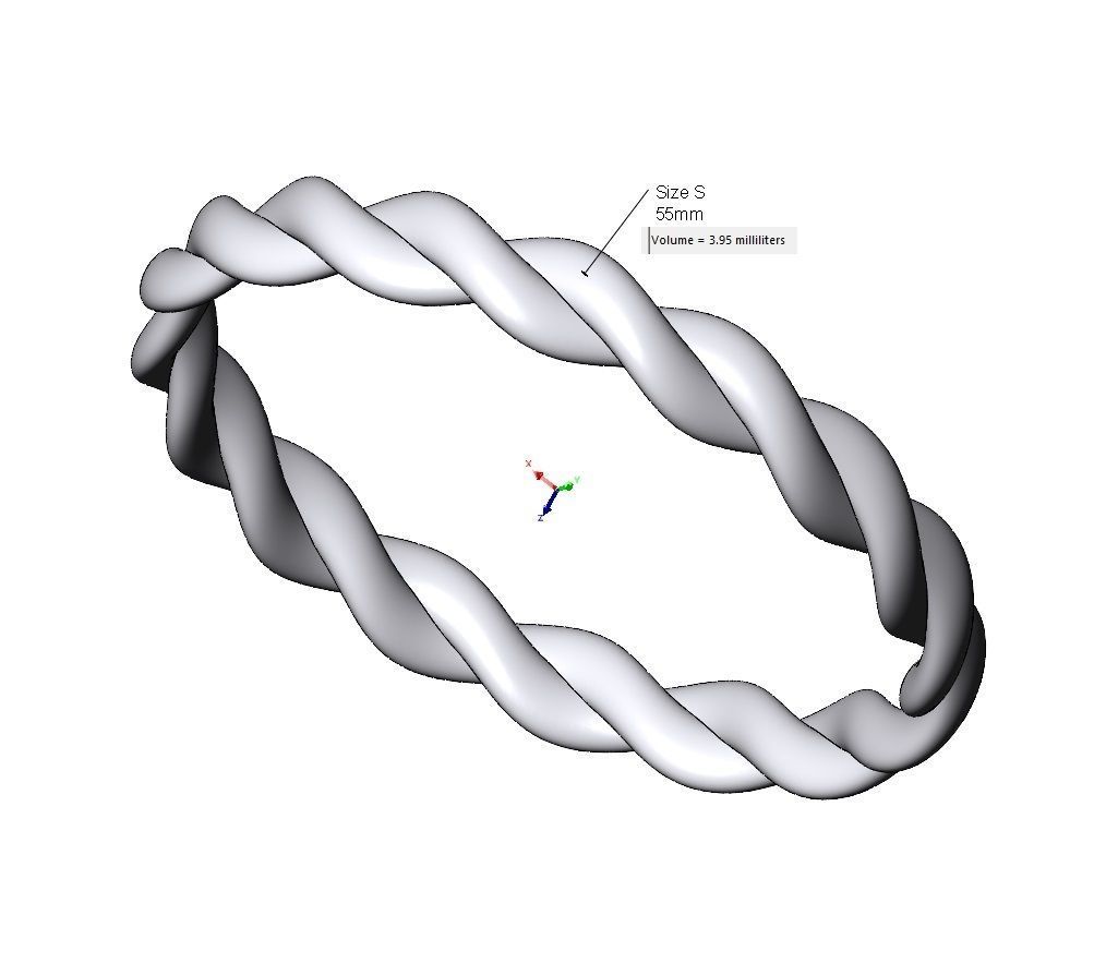 Braided rope bangle sizes S M L 3D print model_11