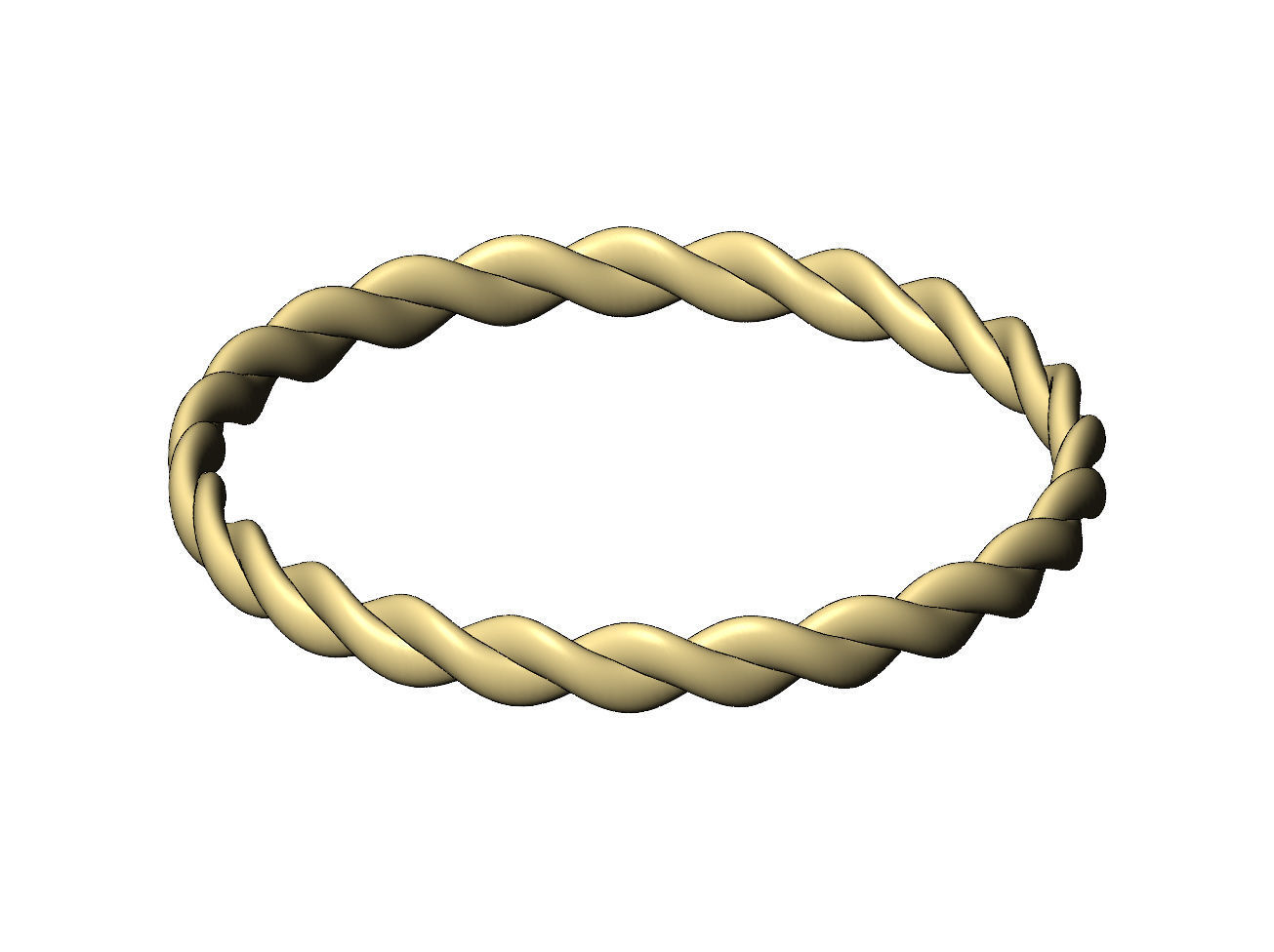 Braided rope bangle sizes S M L 3D print model_5
