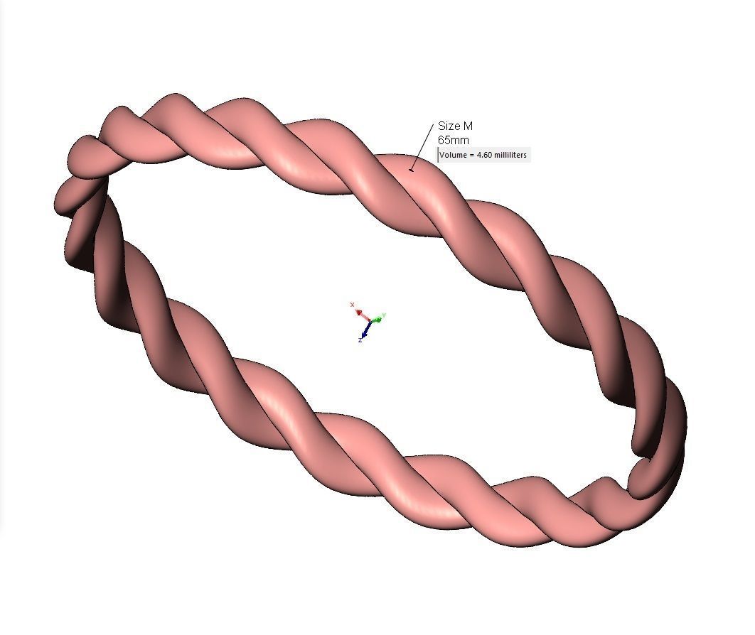 Braided rope bangle sizes S M L 3D print model_12