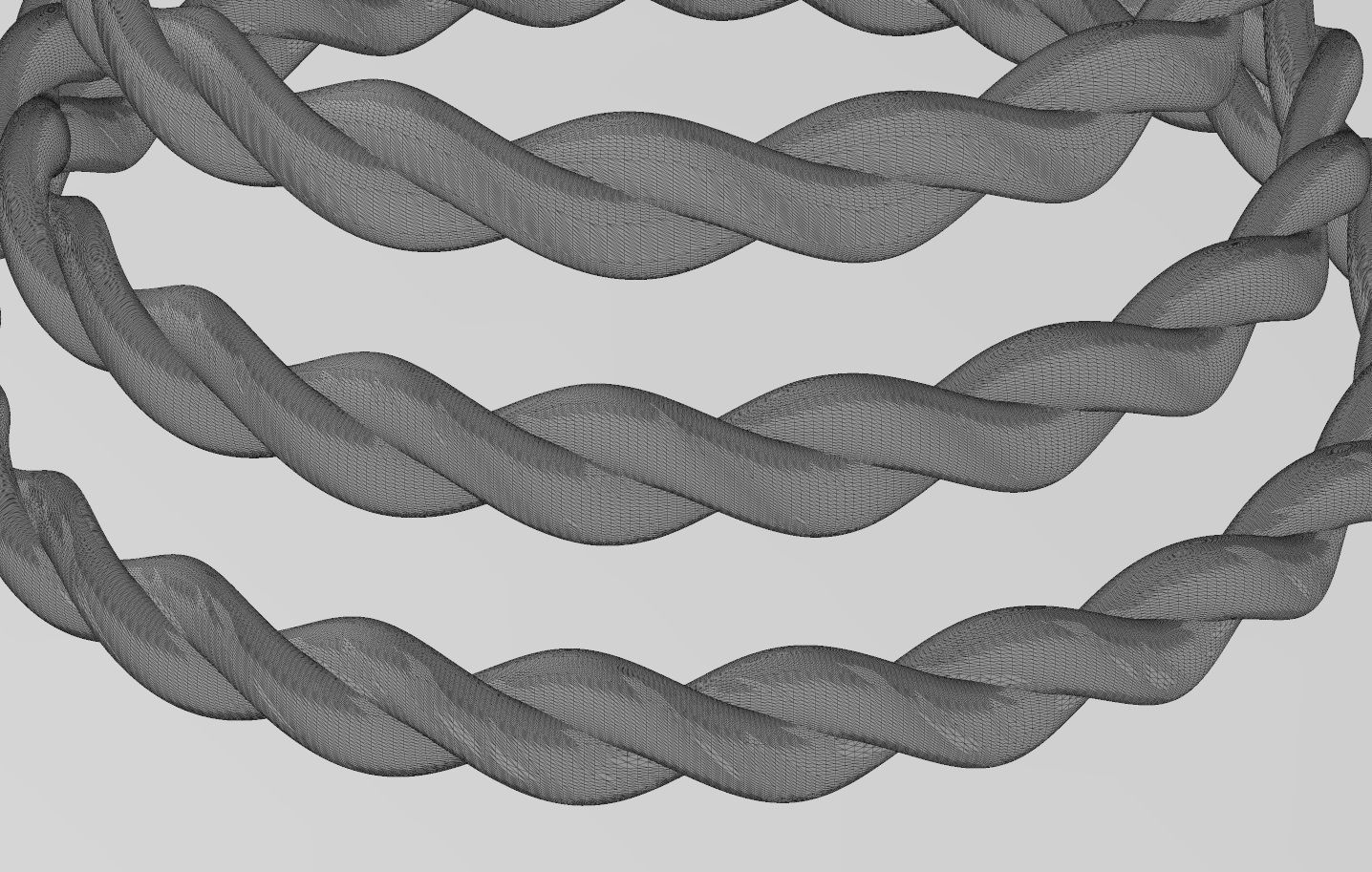 Braided rope bangle sizes S M L 3D print model_15