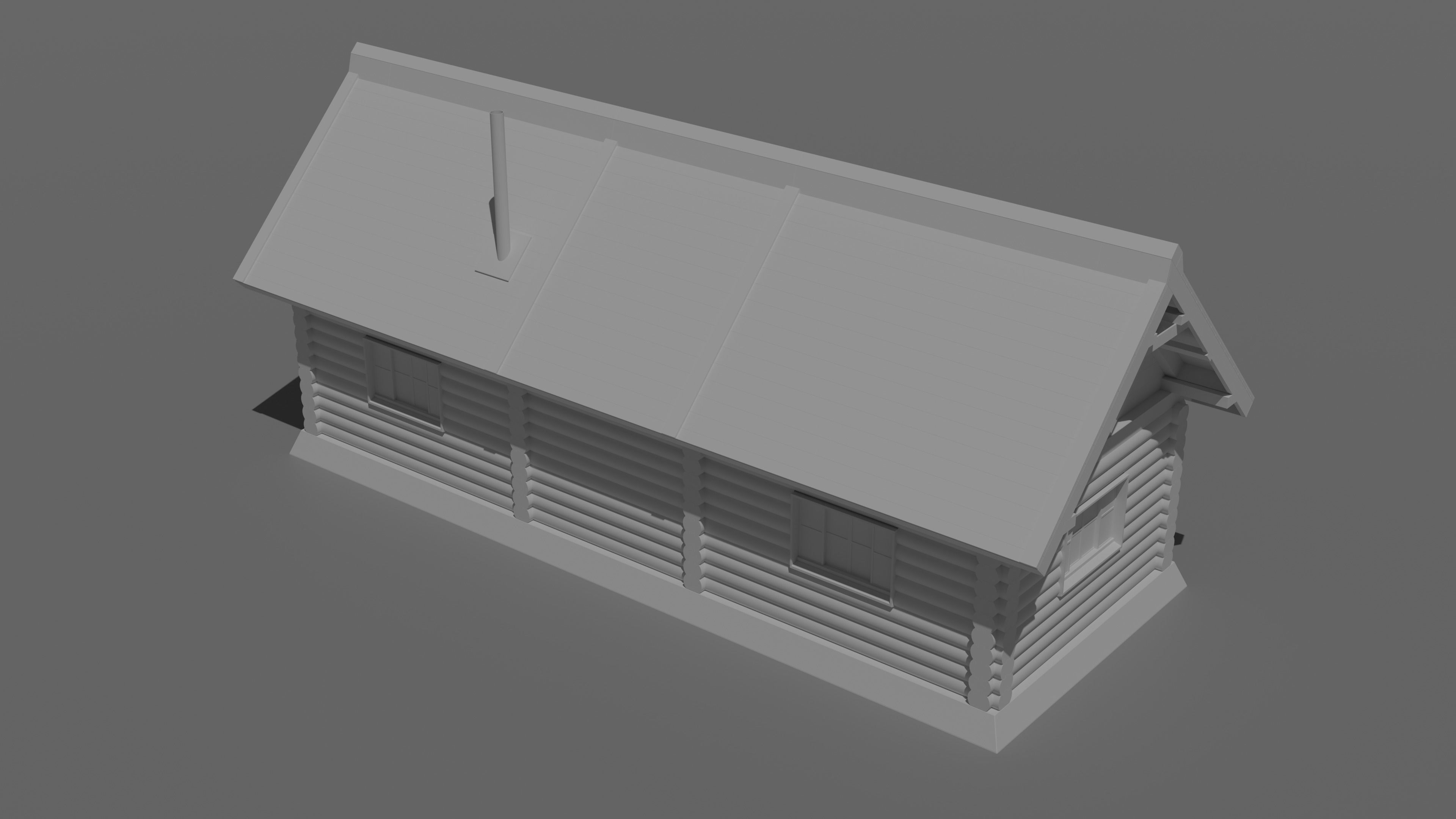 house log cabin 3D model_6