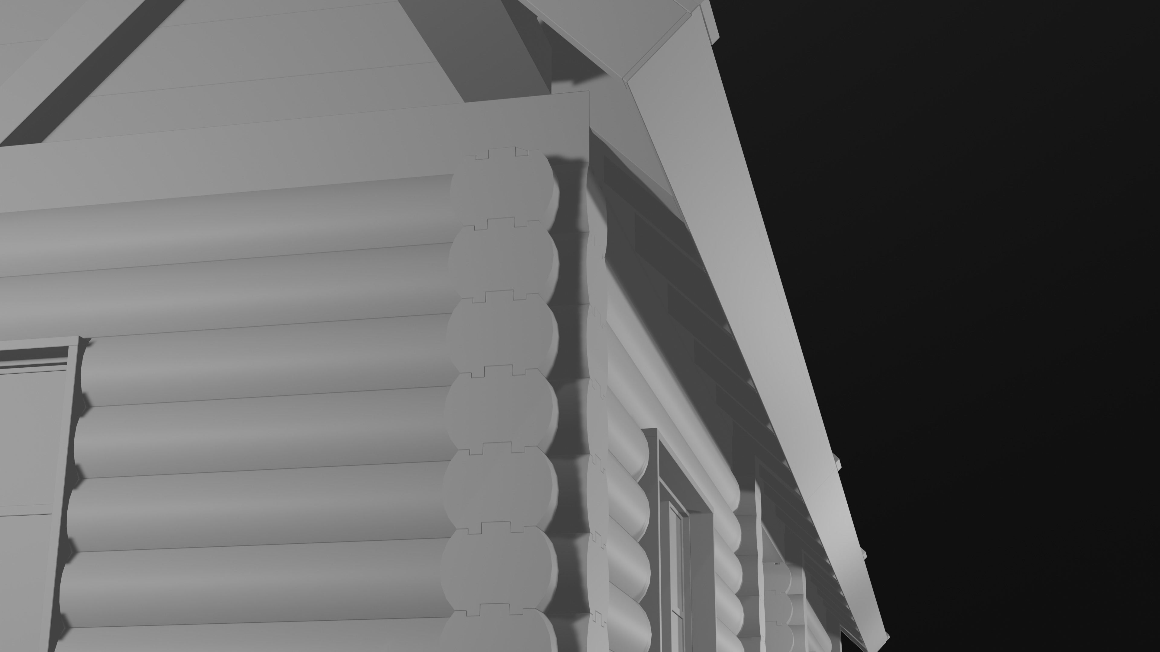 house log cabin 3D model_3