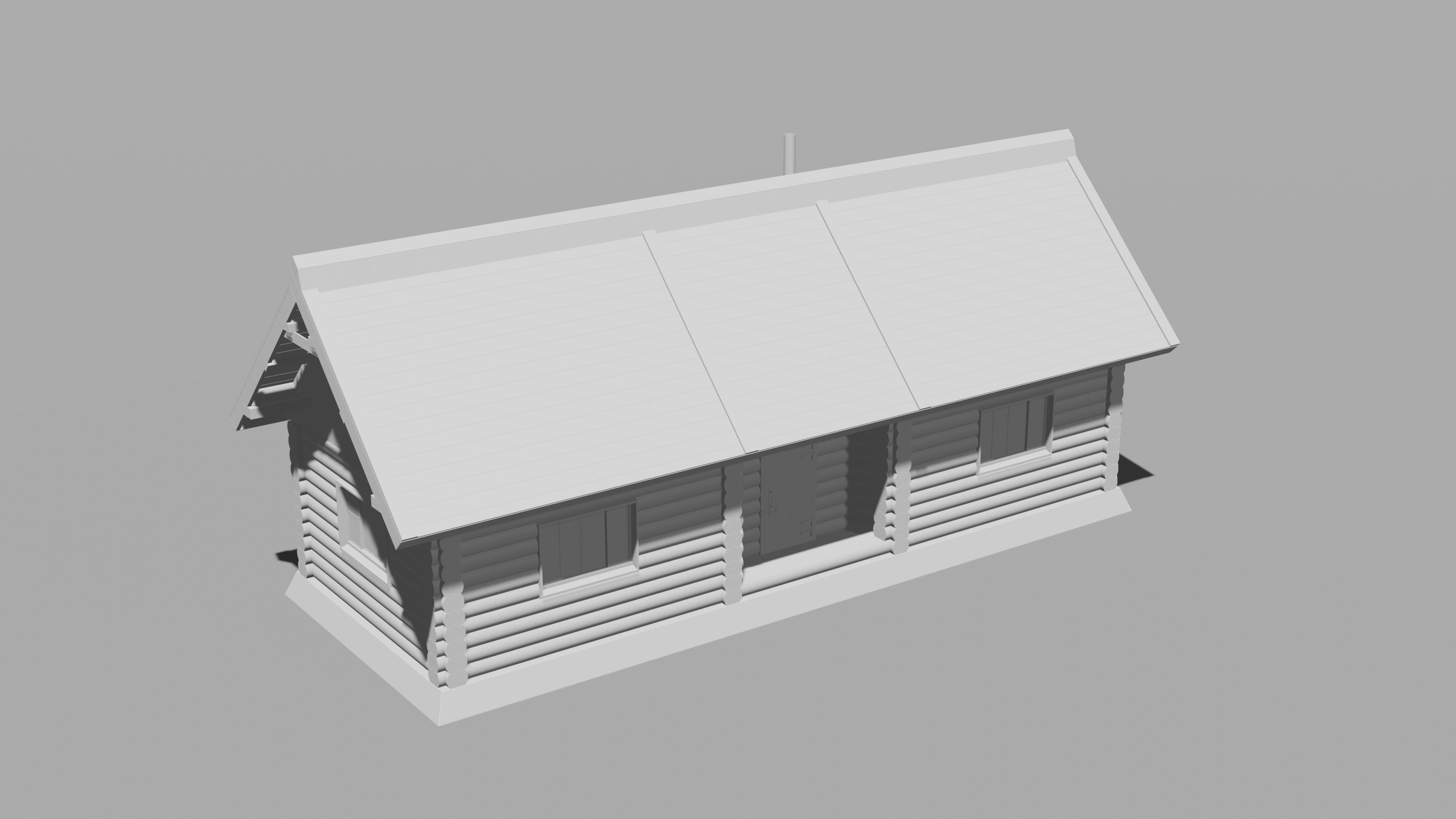 house log cabin 3D model_5