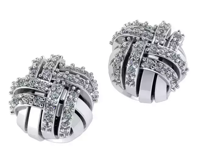 Braided Diamond Stud 0847
