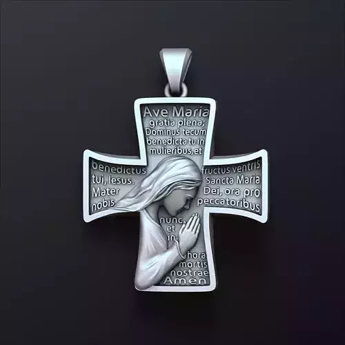 Pendant With Praying Holy Mary  3D print model