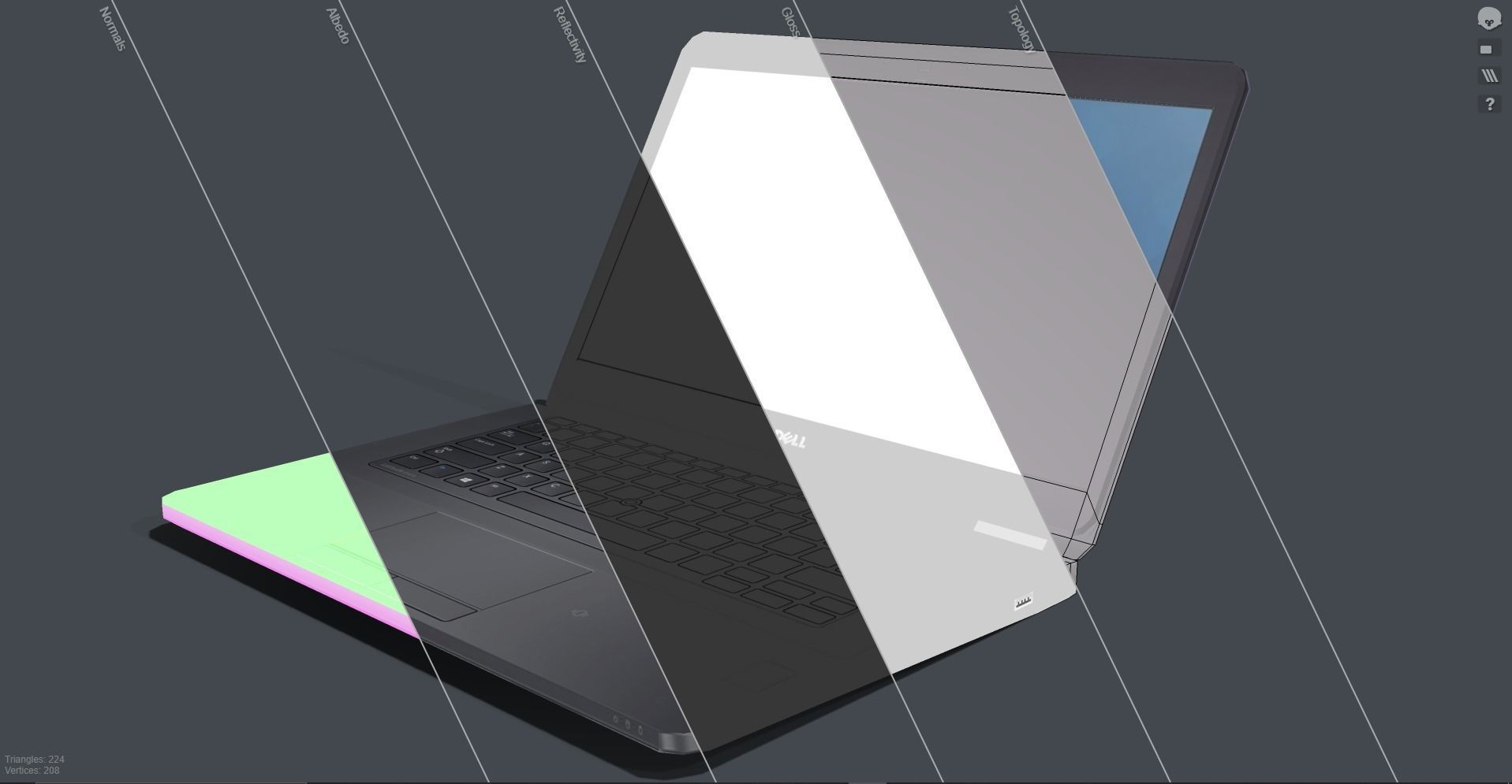 Notebook E5470 game ready Low-poly 3D model_10