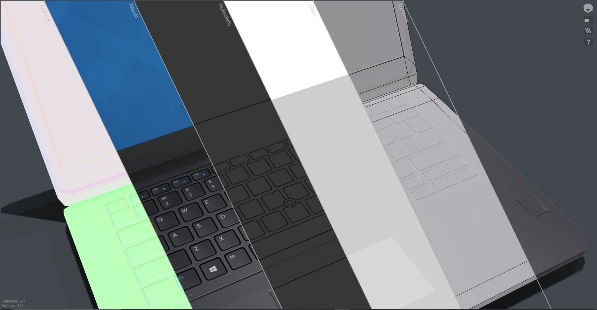 Notebook E5470 game ready Low-poly 3D model_11