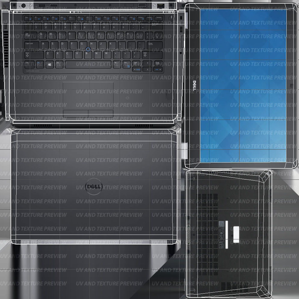 Notebook E5470 game ready Low-poly 3D model_9