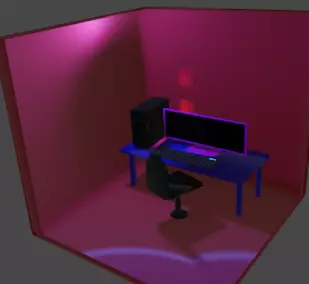 red game room Low-poly 3D model